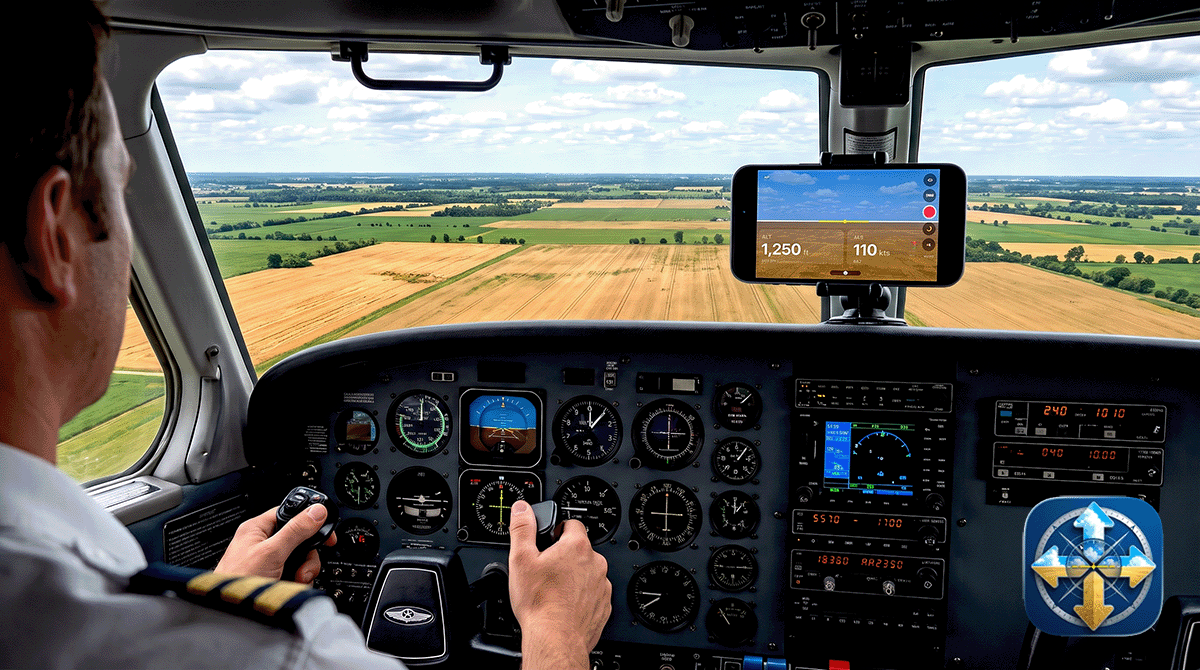 SkyHUD Aviation landscape cockpit view